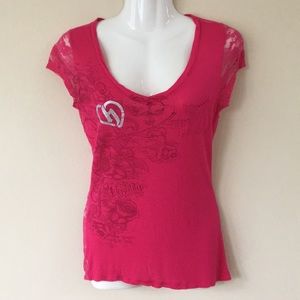 4 for $12 - Hostility hot pink v-neck XS T-shirt